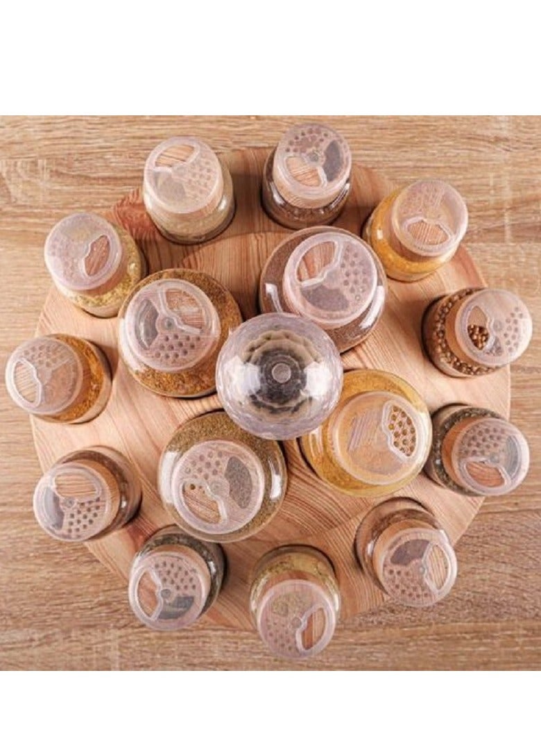 طقم توابل دوّار 15×1 بتصميم أنيق وعملي. يشمل 15 عبوة شفافة مع قاعدة تدور 360° لسهولة الوصول. يحافظ على نكهة التوابل وينظم مطبخك بأناقة. - Image 3