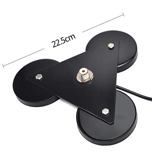 UAYESOK Heavy Duty Magnetic Antenna Mount 8.8inch, SO239 30KG Suction Triangle Vehicel Mobile Antenna Magnet Base W/5M(16.4ft) RG58 Coaxial Cable - Image 2