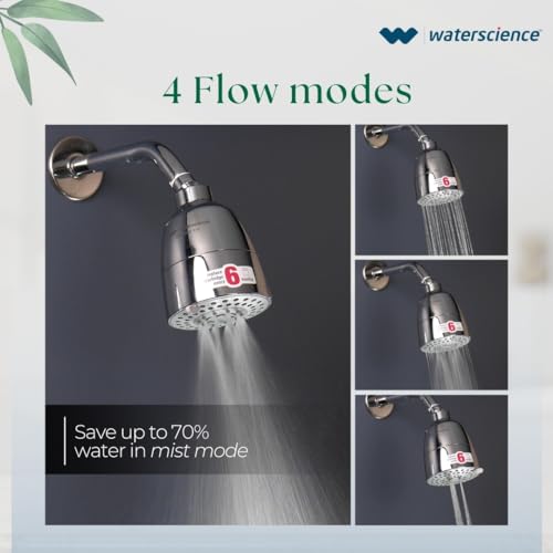 WaterScience CLEO Multi Flow Shower Filter for Bathroom | Hard Water Softener for Shower | Water Softener for Home | for Municipal/Chlorine Water - CLEO-SFM-419 - Image 4