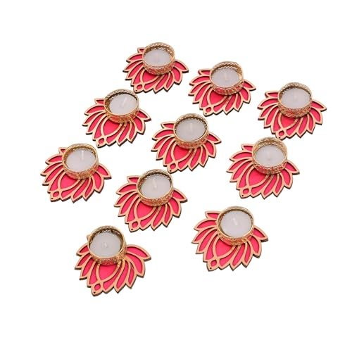 CraftVatika Handmade Lotus Tealight Candle Holder Set of 4 for Diwali Home Navratra Onam Decoration Diwali Diya Tealight Candle Holder (Including Tealight) (Golden, 8.8 CM Length) (Set of 4) - Image 4