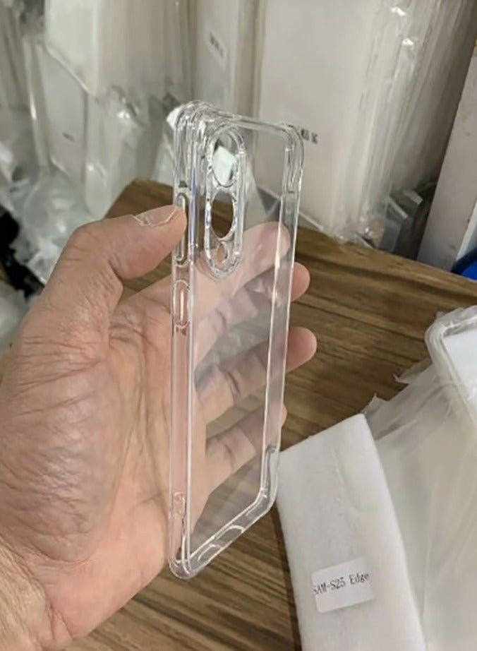 general Case for S25 Edge Clear TPU Four Airbag Protection Cover Transparent Soft Silicone - Image 3