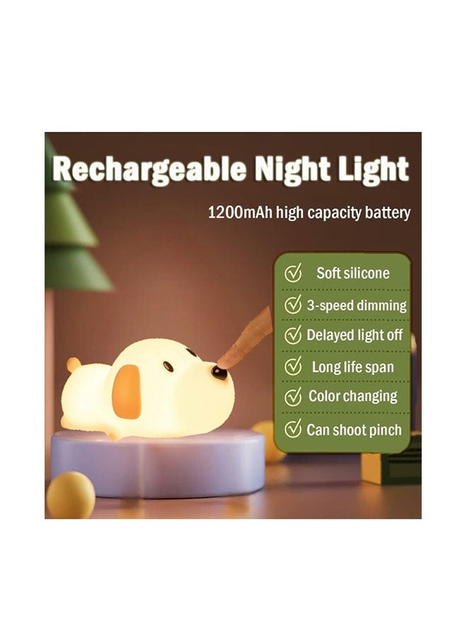 DaiDai Dog Silicone Night Light | Cute Puppy LED USB Rechargeable Bedside Lamp | 15H Long-Lasting Nursery Gift - Image 3