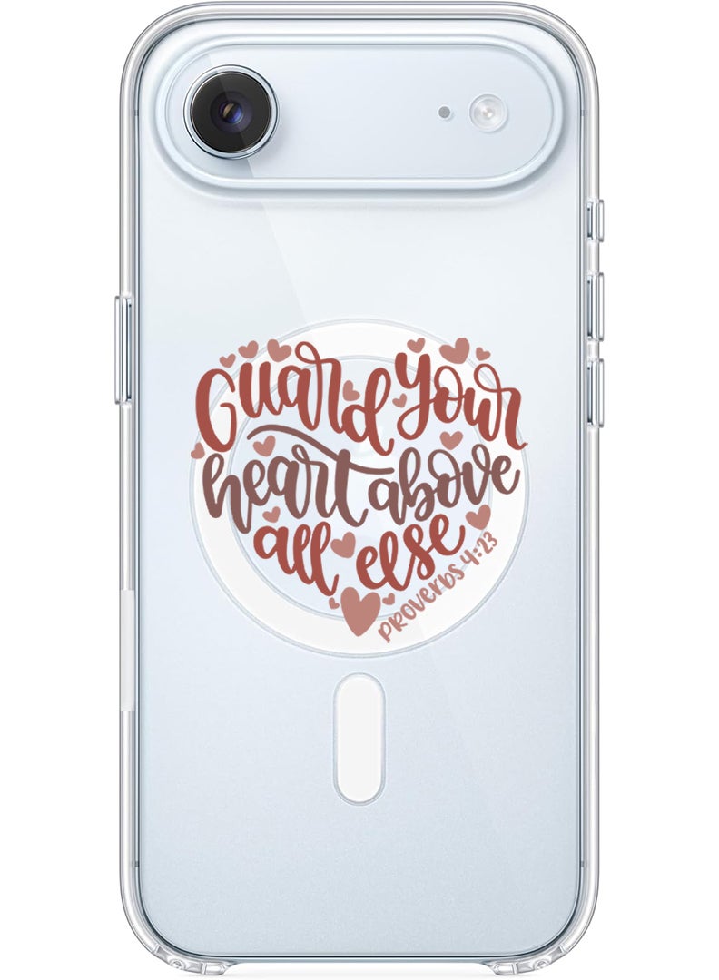 Theodor Magnetic Case for Apple iPhone 17 Air Compatible with MagSafe Wireless Charging, Shockproof Phone Bumper Cover - Guard your heart above all else - Image 1