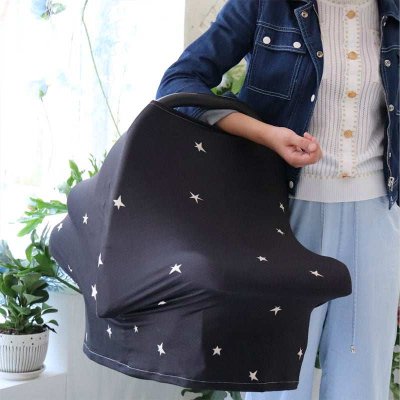 Baby Car Seat Cover Star Sky Pattern Infant Stroller Cover Multifunctional Care Towel Nursing Cover Scarf - Image 4