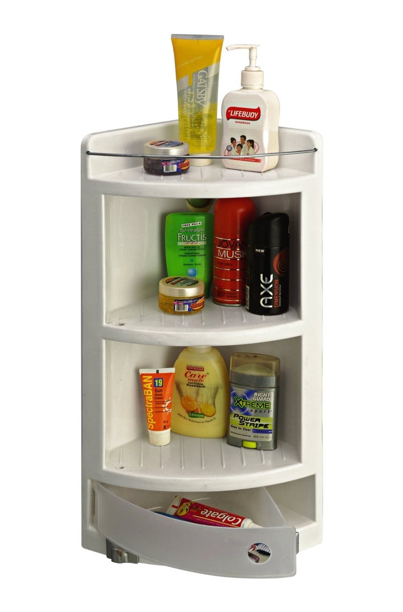 GRAZIA Bathroom Cabinet Corner Wall Mount Wall Shelves Corner Cabinet for Bathroom Wall | Cabinets for Storage - Italy - White - Image 1