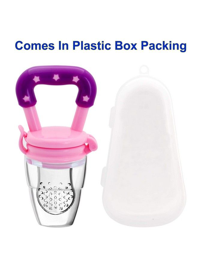 Fruit Food Feeder Pacifier Nibbler With Silicon Mesh In Box Packing (Pink Pack Of 1)