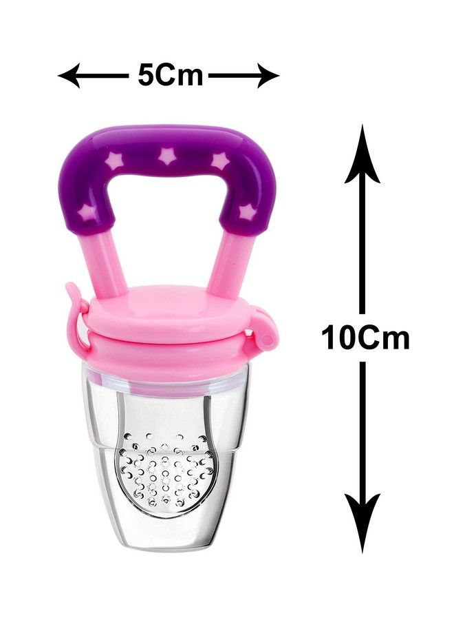 Fruit Food Feeder Pacifier Nibbler With Silicon Mesh In Box Packing (Pink Pack Of 1)
