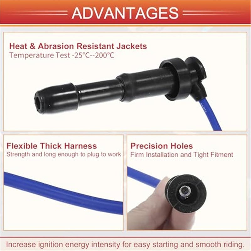 Vuzmode Car Spark Plug Coil Wires Ignition Coil Harness Cable - Image 3