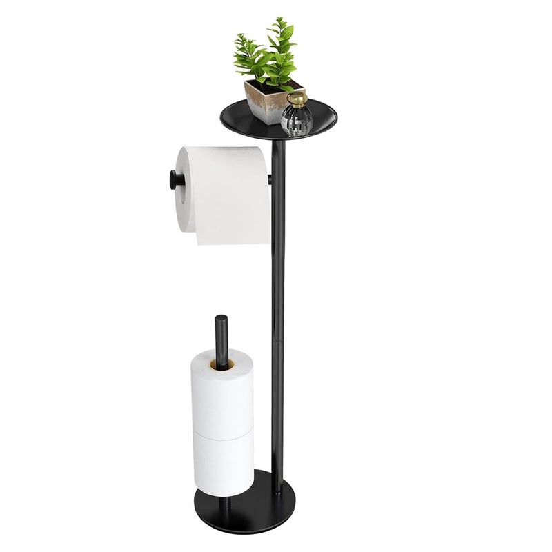 Supvox® Toilet Paper Roll Holder 25.79 INCH Toilet Paper Stand for Bathroom 4 Rolls Capacity Top Mobile Phone Tray Design Stainless Steel Kitchen Tissue Stand Tissue Roll Holder for Kitchen - Image 1
