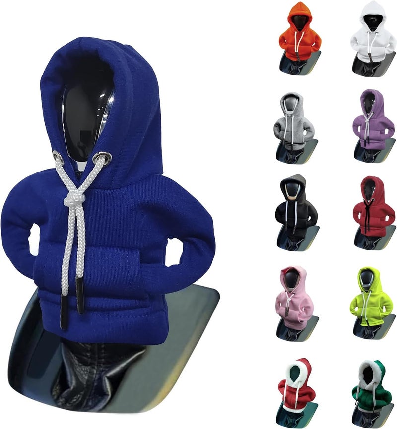 vvag Gear Shift Hoodie, Hoodie Car Gear Shift Cover, Car Shift Knob Hoodie, Automotive Interior Accessories, Universal Fit Knob Cover Gift (Blue) - Image 1