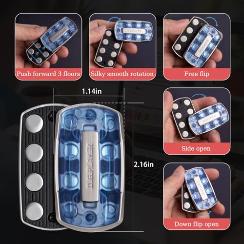 D.G.PLAYER Fidget Toys Adults Sound Silent Handheld Cool Fidget Slider Metal Sensory Toys for Adults Stress Relief Focused Anxiety Time Passing Travel Classroom Office Car HomeClear Blue - Image 5