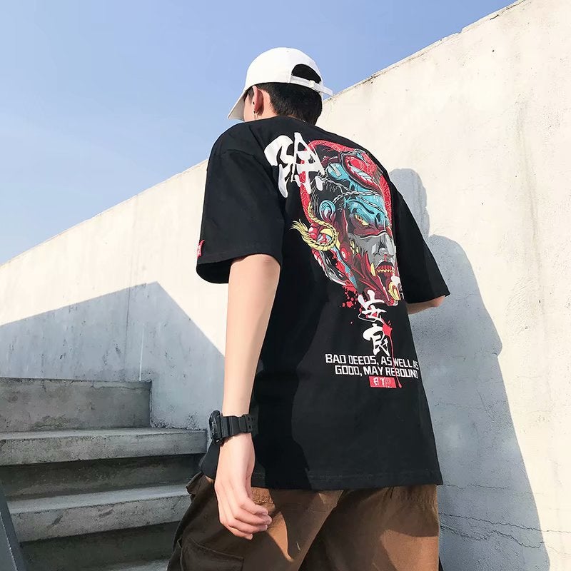 Harajuku Hong Kong style five sleeve T-shirt men's 19 summer new fashion casual loose crew neck half sleeve shirt a generation of hair - Image 5