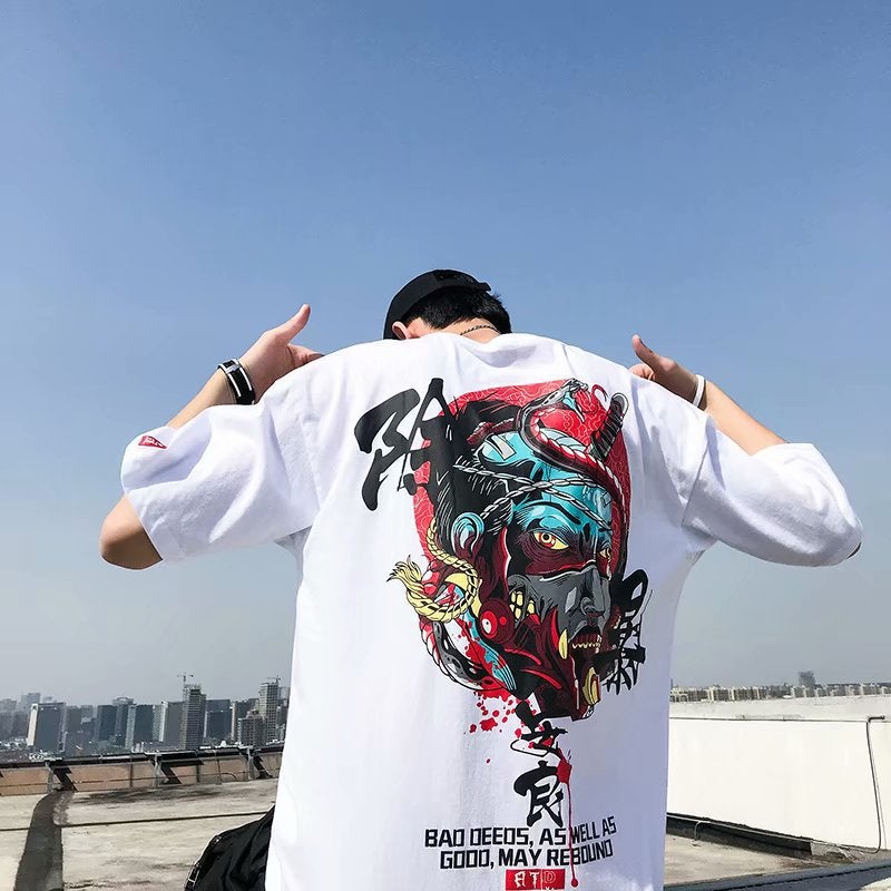 Harajuku Hong Kong style five sleeve T-shirt men's 19 summer new fashion casual loose crew neck half sleeve shirt a generation of hair - Image 4