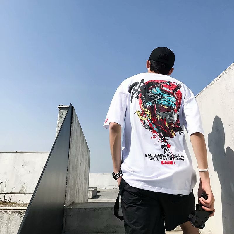 Harajuku Hong Kong style five sleeve T-shirt men's 19 summer new fashion casual loose crew neck half sleeve shirt a generation of hair - Image 3