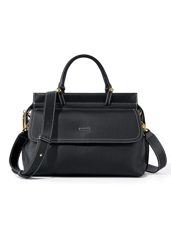 MoreFarther Genuine Leather Handbags for Women, Crossbody Handbags Large Capacity Shoulder Bags, Black - Image 1