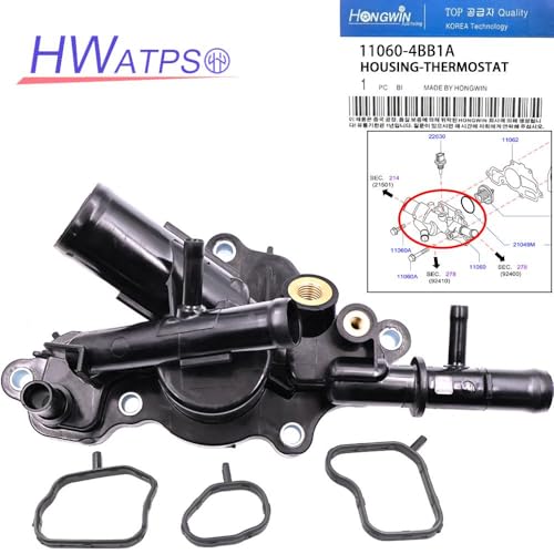 HWATPS 11060-4BB0A 11060-4BB1A Set of Engine Radiator Thermostat Housing for Nissan Sentra Rogue Sport 1.8L 2.0L 2017-2022 - Image 2
