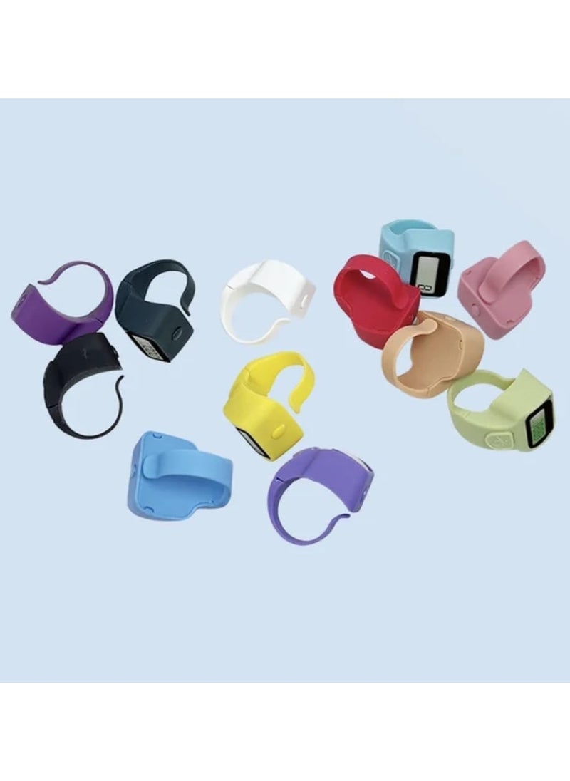 Generic - Mini Hand Tally Counter, Finger Ring, Digital Counting Machine, Set of 12, Multicolour - Image 1
