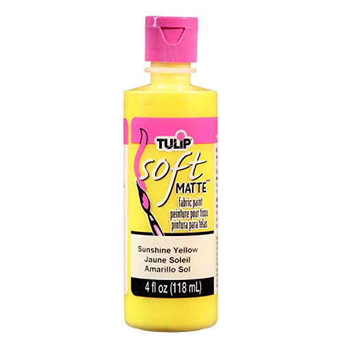 Tulip Soft Fabric Paint, Washable, Stays Soft and Flexible, Permanent Paint, for Light and Dark Fabrics, 4 fl oz, Sunshine Yellow - Image 1