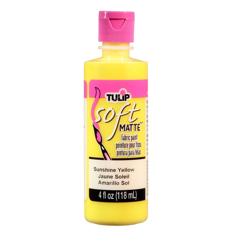 Tulip Soft Fabric Paint, Washable, Stays Soft and Flexible, Permanent Paint, for Light and Dark Fabrics, 4 fl oz, Sunshine Yellow - Image 5