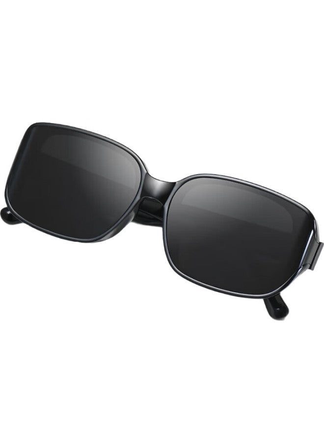 Mimikawa River Sunglasses Men'S Fashion Cat Eye Sunglasses Women'S Small Narrow Frame Sunscreen Sunshade Uv Protection Black Frame-Black Gray - Image 2