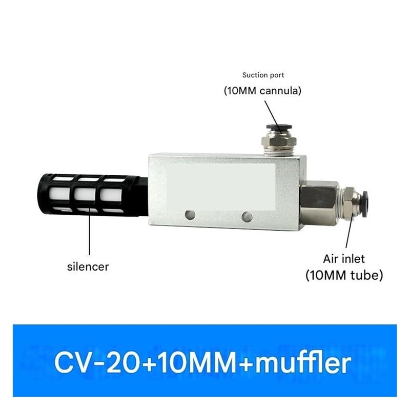 Pneumatic Vacuum Generator, Vacuum Generator Negative Pressure Control Valve with Suction Cup System for Industrial Automation,for Industrial Automation(CV-20HS-10mm) - Image 2