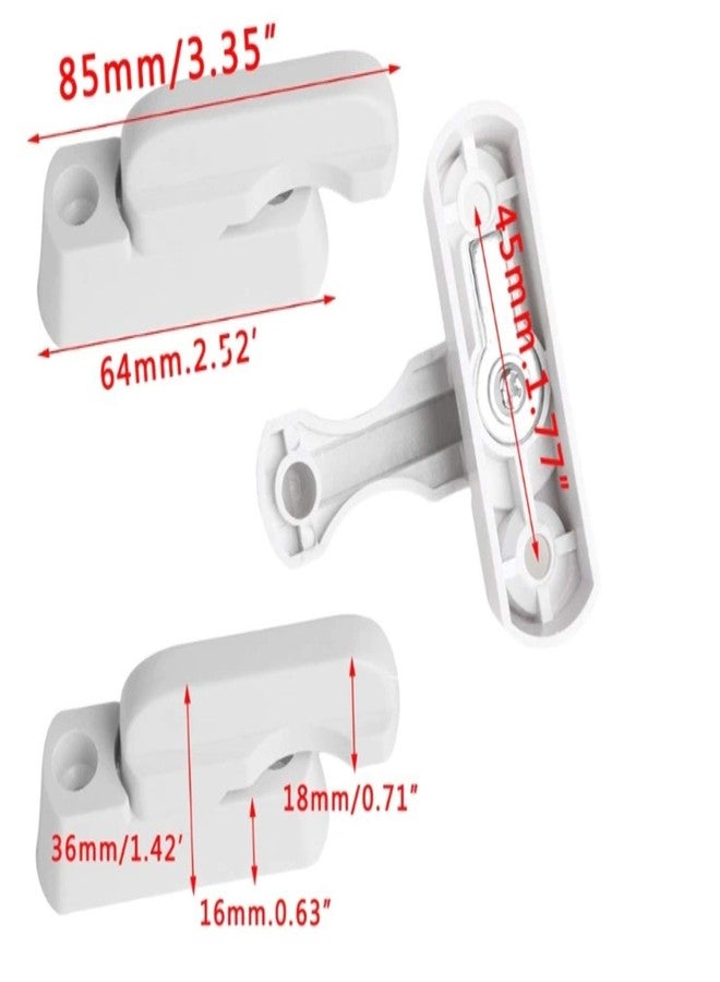 BHOOLU&GOOLU Plastic Child Safe Security Window Door Sash Lock Safety Lever Handle Sweep Latch,2 Count - Image 2