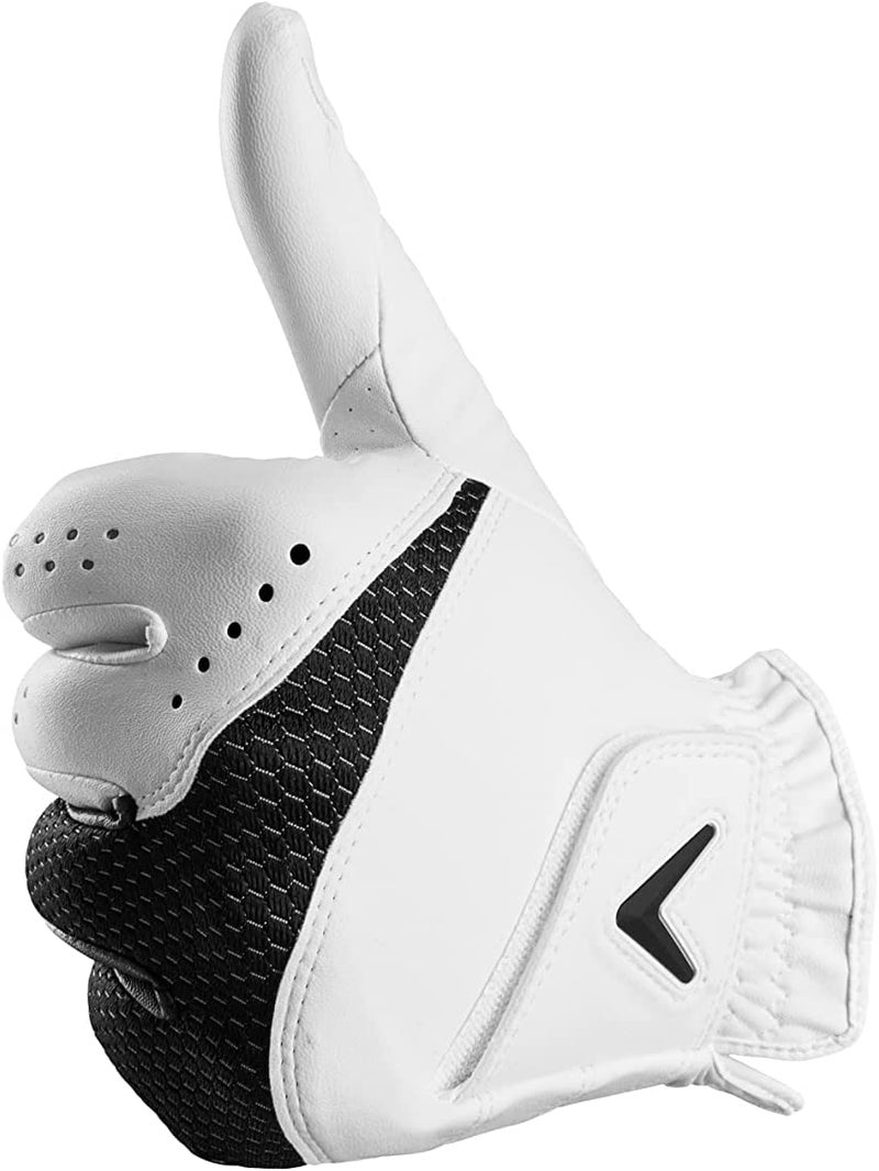 قفاز Callaway Golf Weather Spann (يتم ارتداؤه على اليد اليسرى، أبيض متوسط ​​للرجال (عبوتان)) - Image 5