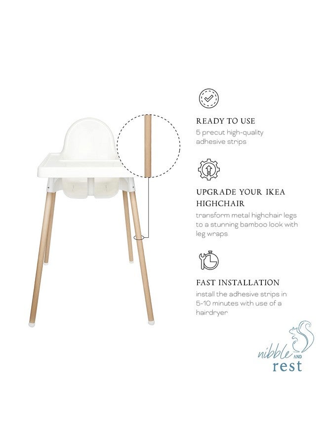 Nibble and Rest Highchair Decorative Leg Wraps, Bamboo Style, Highchair Accessories, Compatible with IKEA Antilop Highchair, Includes 4 Pre-Cut Adhesive Strips - Image 5