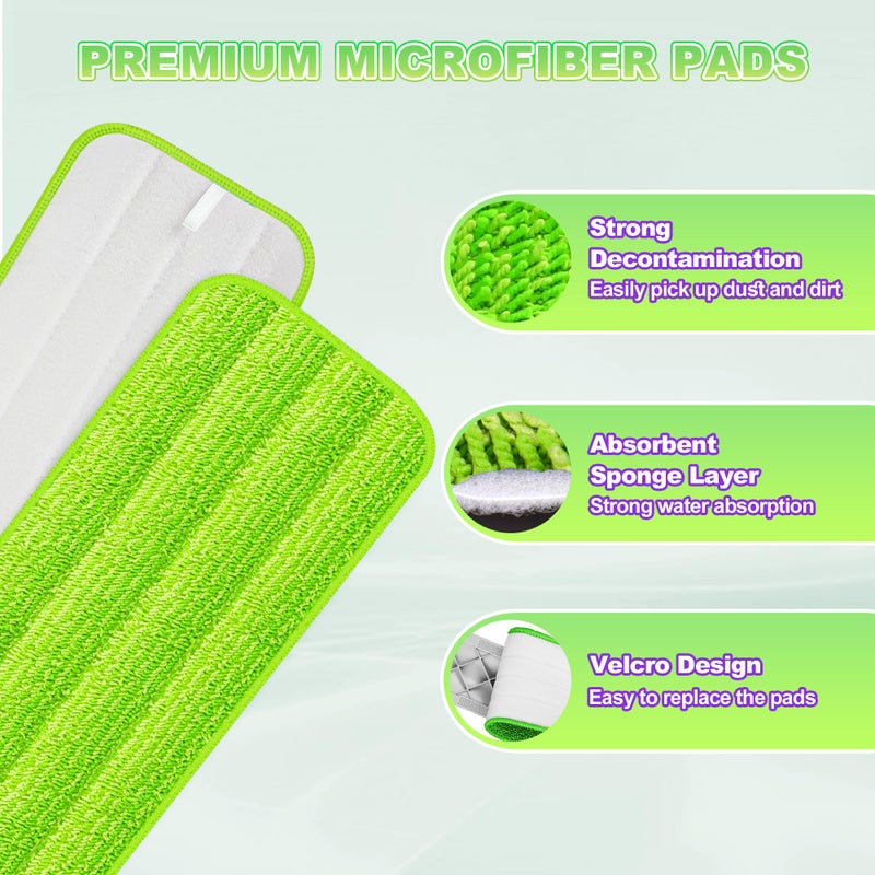 FORSPEEDER 8 Pack Reusable Mop Pads for Swiffer PowerMop, Power Mop Pads 15'' Microfiber Refills for Hardwood Floor Cleaning, Machine Washable Dry Wet Use for All Floor Types - Image 3