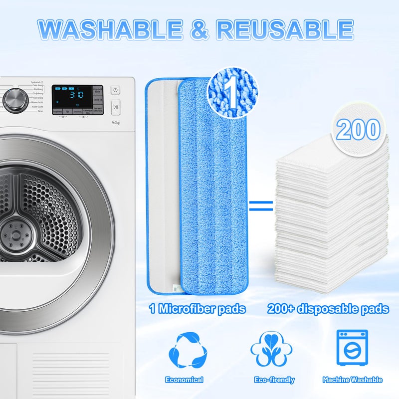 FORSPEEDER 8 Pack Reusable Mop Pads for Swiffer PowerMop, Power Mop Pads 15'' Microfiber Refills for Hardwood Floor Cleaning, Machine Washable Dry Wet Use for All Floor Types - Image 4