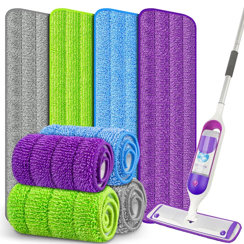 FORSPEEDER 8 Pack Reusable Mop Pads for Swiffer PowerMop, Power Mop Pads 15'' Microfiber Refills for Hardwood Floor Cleaning, Machine Washable Dry Wet Use for All Floor Types - Image 1