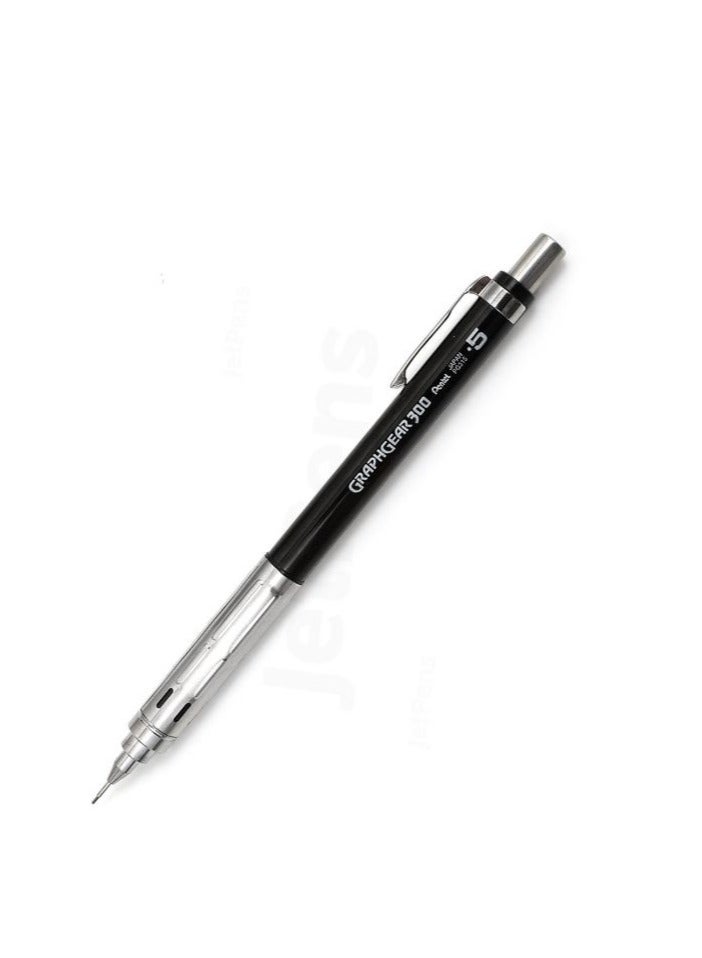 Pentel قلم رصاص ميكانيكي 0.5 مم طرف أسود برميل 1 قطعة جراف جير 300 - Image 2