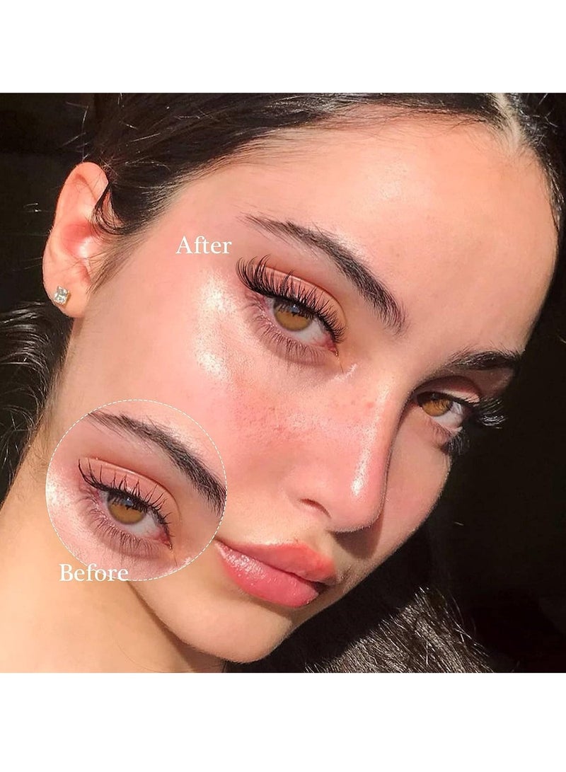 False Lashes Individual Packs 120 Tufted Lashes DIY Lash Extensions Natural Reusable Black Lashes Cluster Lashes 3D Effect Individual False Eyelashes - Image 2