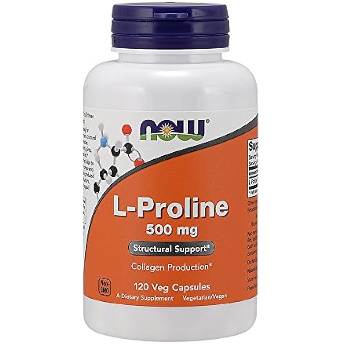 L-Proline 500mg, Veg-Capsules, 120-Count (Pack of 2)