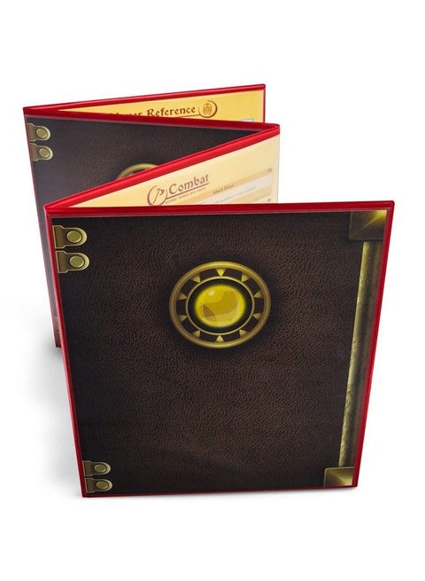 The Master Tome 4Panel Customizable Gm Screen With Free Inserts Dry Erase, Dungeon & Game Master Accessory For Tabletop Rpg Campaigns (Red)