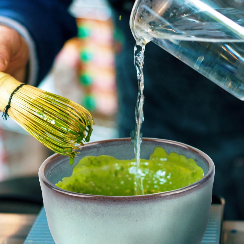 BambooMN Matcha Traditional Tea Bowl  Deep Red with Black  1 Piece - Image 4