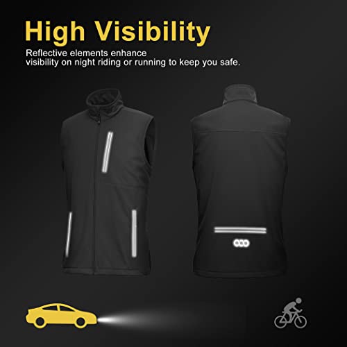 33,000ft Men's Windproof Lightweight Golf Vest Outerwear with Pockets, Softshell Sleeveless Jacket for Running Hiking Sports - Image 5