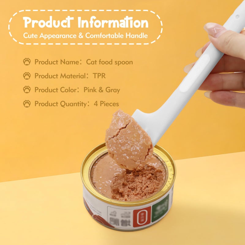 CdbC Cat Food Spoon - 4Pcs Cat Spoons for Wet Food Cat Food Spatula, Cat Can Opener Dog Spoon Pet Food Spoon for Cat Dog Pet - Image 4