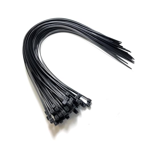 Hian 12-Inch Black Zip Ties, 100-Pack – 50lb Tensile Strength, UV-Resistant, Self-Locking Cable Ties for Indoor & Outdoor Use (Black - 300mm x 4mm) - Image 1