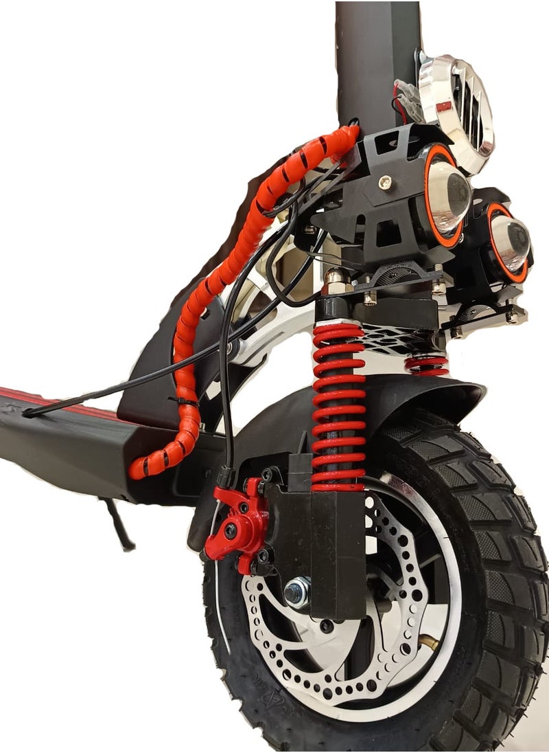 Winner Sky Sky E10 Pro (Plus) Red Electric Scooter | 3000W Motor | 35 Km Range With A 36V13Ah Battery, Big Digital Display, Bluetooth, 10" Off-Road Tires, Foldable E Scooter, Includes Free Helmet, Toolkit, Safety Belt, Lock, Pump & Mobile Holder  - Image 4