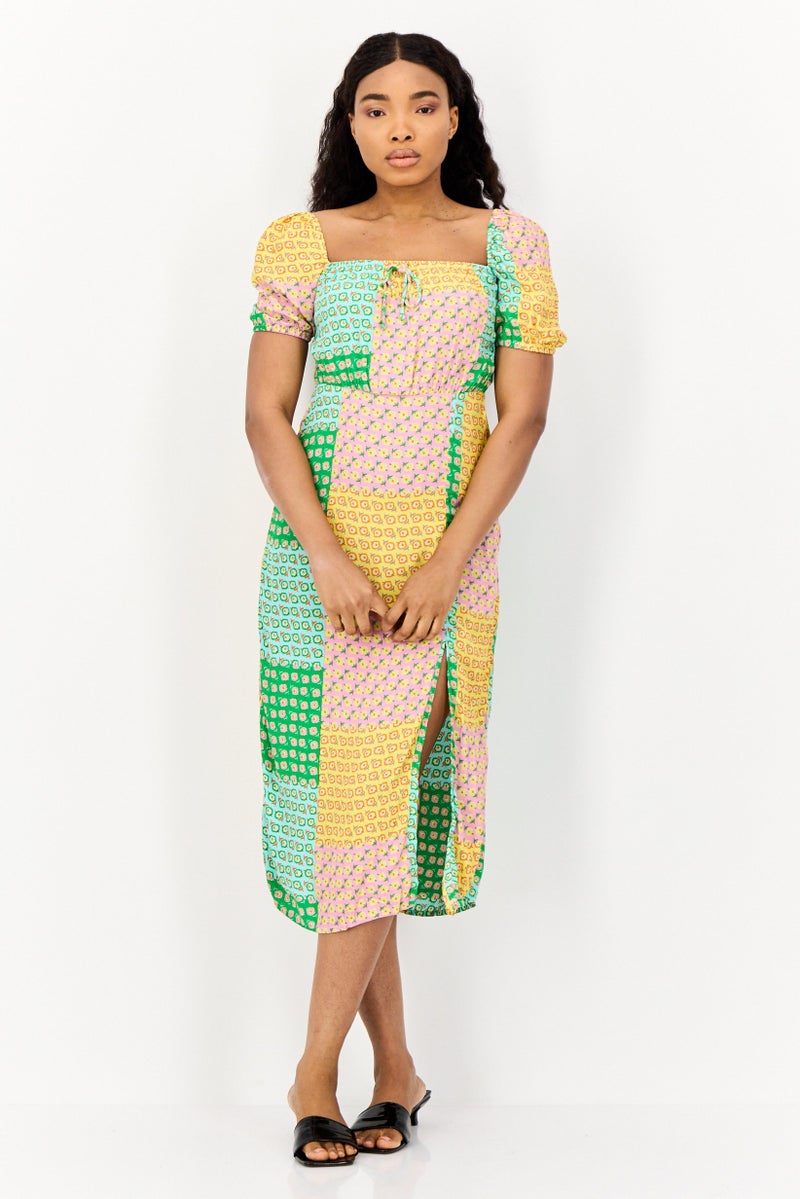 ONLY فستان ميدي مزخرف بالورود للنساء، متعدد الألوان - Image 1