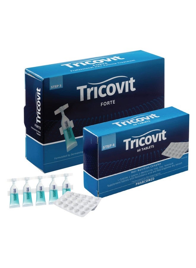 Tricovit Tablets (60 Tablets) And Tricovit Forte Locion Capilar 8 Ml (10 Ampoules) - Image 1