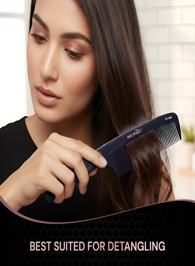IKONIC CARBON COMB - CC-002 BLACK - Static free, Thermal and Hygienic Styling, with well distributed teeth perfect for any hair type, comes with a comfortable handle - Image 4