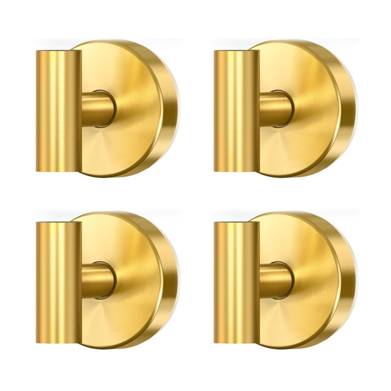 Bathroom and Kitchen Glass Tile Suction Cup Hanger (Set of 4) - Removable Hanging Clothes, Bath Ball, Towel, Chrome-Plated Hanger - Wire Round Suction Cup Hanger  gold - Image 1