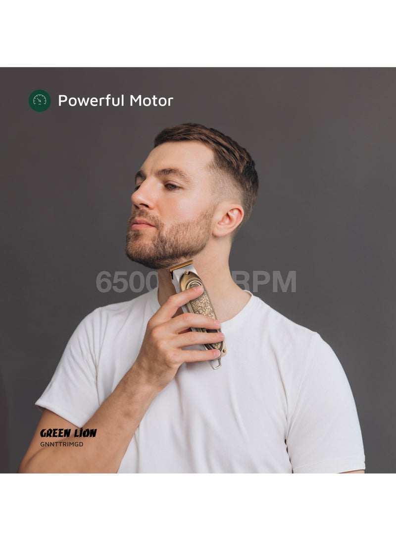 GREEN LION Gentleman Hair Trimmer with 6500 RPM and LED Display / 4 Comb Sizes / Titanium Coated Blade / Fast and Efficient Grooming Tool / Type-C Trimmer / Powerful Motor - Gold - Image 5