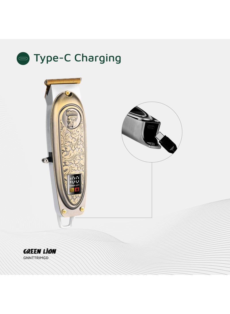 GREEN LION Gentleman Hair Trimmer with 6500 RPM and LED Display / 4 Comb Sizes / Titanium Coated Blade / Fast and Efficient Grooming Tool / Type-C Trimmer / Powerful Motor - Gold - Image 4