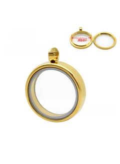 Generic Multi-Size Gold Stainless Steel Pendant Necklace 35MM Twist Pendant-Gold (Thick Lugs, Narrow Edge) 