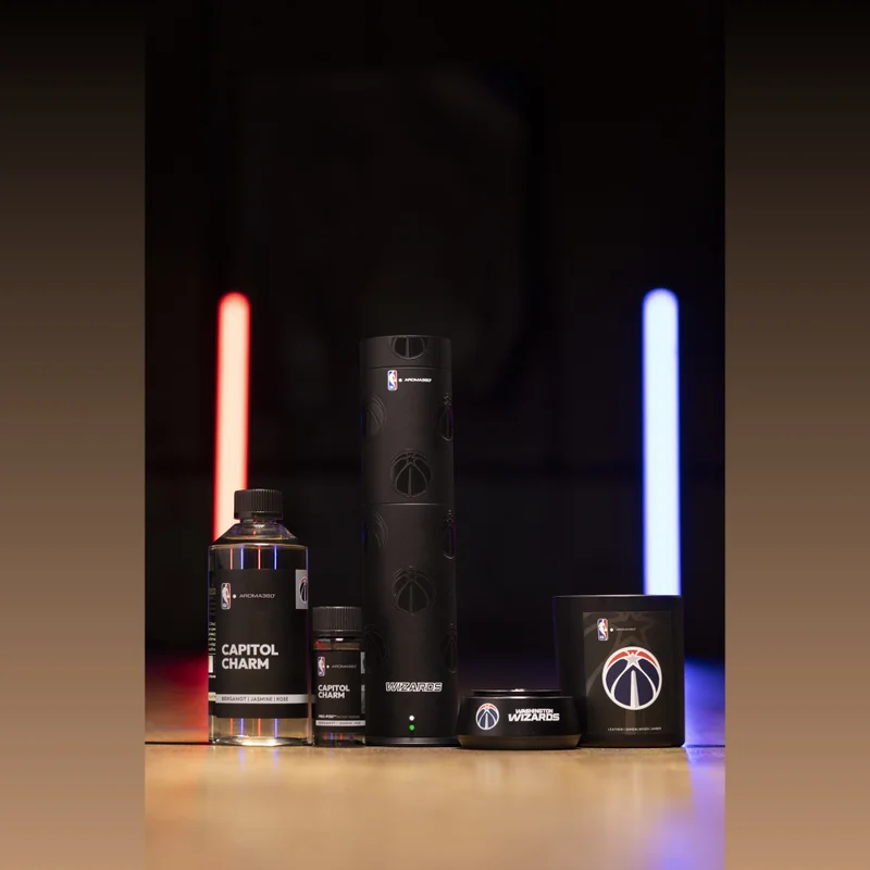 AROMA360 x NBA - Washington Wizards Luxury Portable Essential Oil Car Diffuser - Aromatherapy Oils Scent Car Diffuser - Auto On/Off Wireless Feature - Oil Not Included