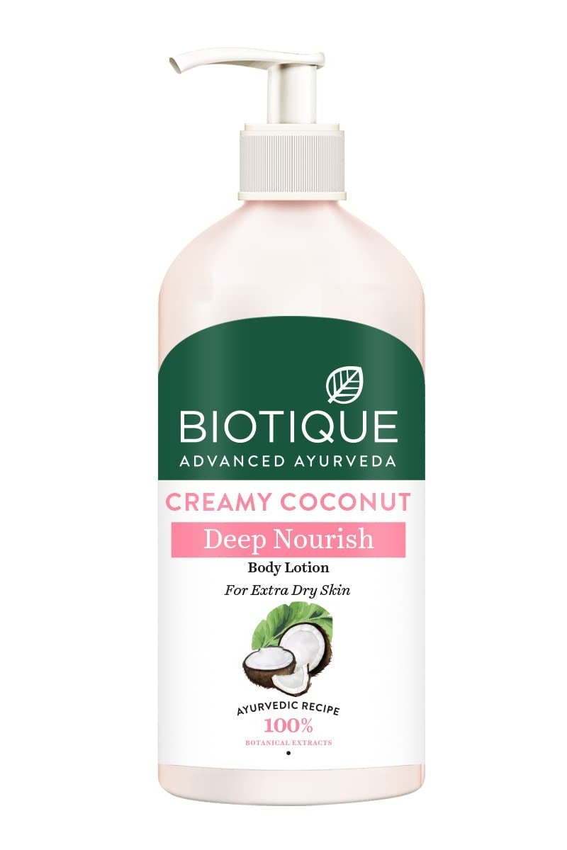 بيوتيك لوشن الجسم بيوتيك الكريمي بجوز الهند لتغذية عميقة للبشرة شديدة الجفاف | يُعالج ويُصلح ويُهدئ البشرة | مُرطب ومُنعم | 100% مستخلصات نباتية | جميع أنواع البشرة | 300 مل - Image 1