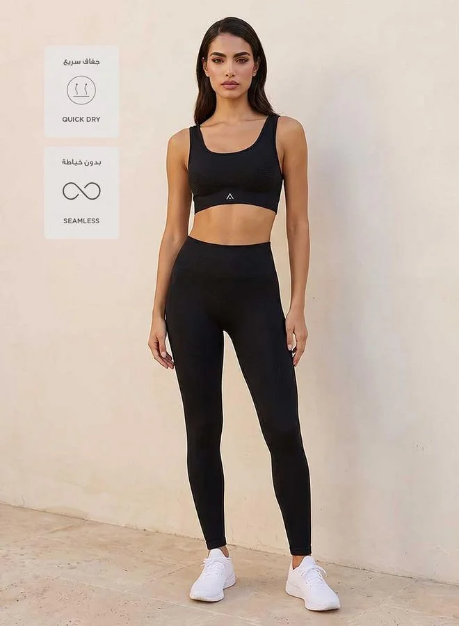 Splash Active BLACK Seamless 4 Way Stretch Leggings for Women | Best Price UAE